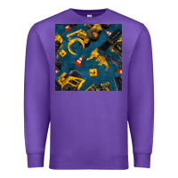 Purple construction vehicles seamless pattern Premium Sweatshirt - BundleAndBundleShop