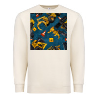 Sandshell construction vehicles seamless pattern Premium Sweatshirt - BundleAndBundleShop