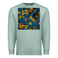 Seafoam construction vehicles seamless pattern Premium Sweatshirt - BundleAndBundleShop