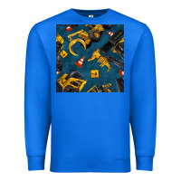 True Royal construction vehicles seamless pattern Premium Sweatshirt - BundleAndBundleShop
