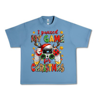 Pebble Blue i paused my game for christmas Urban Heavy Tee - Zillion Design Studio