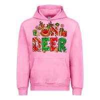 Fuchsia Pink Oh deer Reindeer Urban Hoodie - NancyCooperArtShop