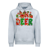 Heather Grey Oh deer Reindeer Urban Hoodie - NancyCooperArtShop