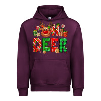 Mauve Wine Oh deer Reindeer Urban Hoodie - NancyCooperArtShop
