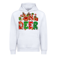 White Oh deer Reindeer Urban Hoodie - NancyCooperArtShop
