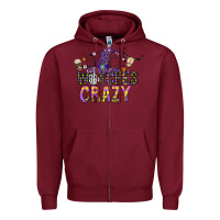 Burgundy Witches Be Crazy Zipper Hoodie - CowhideDigitalArt