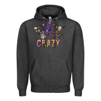 Charcoal Heather Witches Be Crazy Zipper Hoodie - CowhideDigitalArt