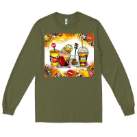 Army Green bus driver coffee cups Long Sleeve Tee - Zillion Design Studio