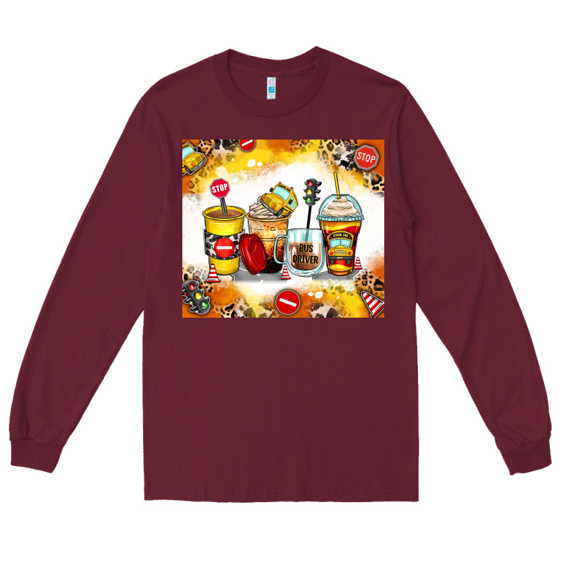 Bus Driver Coffee Cups Long Sleeve Tee by Zillion Design Studio | Teevron