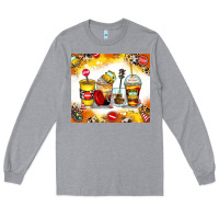 Heather Grey bus driver coffee cups Long Sleeve Tee - Zillion Design Studio