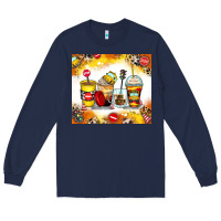 Navy bus driver coffee cups Long Sleeve Tee - Zillion Design Studio