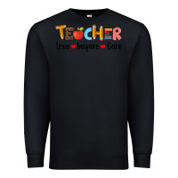 Black teacher love inspıre care wıth  and pen Premium Sweatshirt - Artiststas