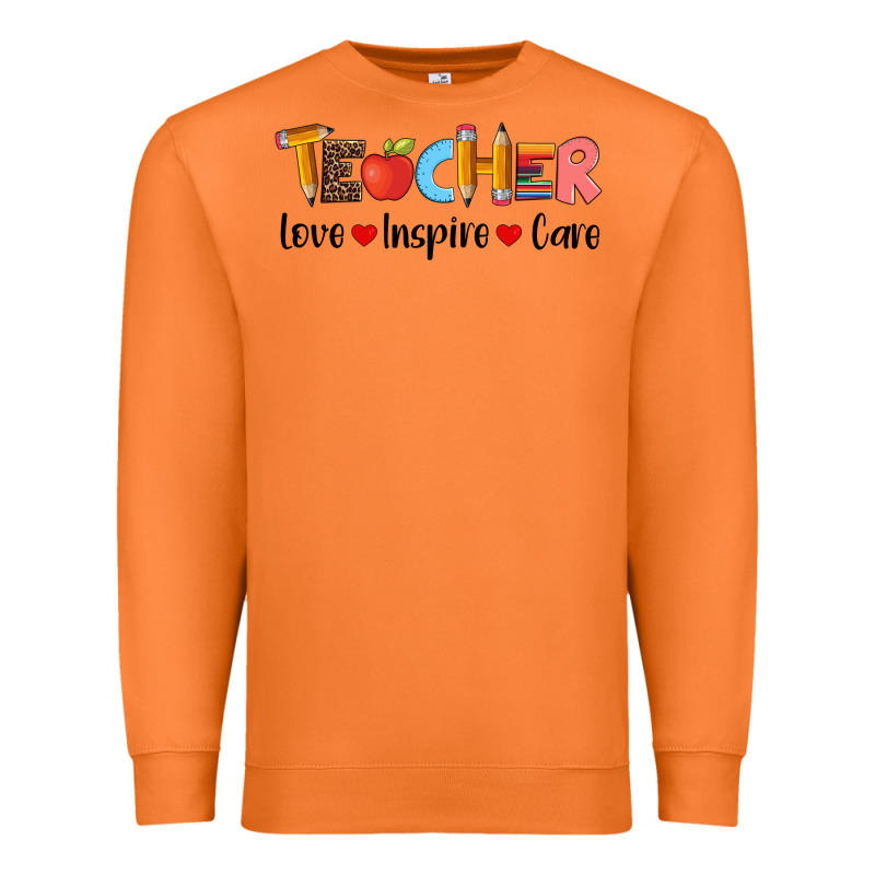 Teacher Love Inspıre Care Wıth  And Pen Premium Sweatshirt by Artiststas | Teevron