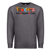 Charcoal Heather teacher love inspıre care wıth  and pen Premium Sweatshirt - Artiststas