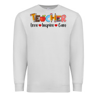 Dove Grey teacher love inspıre care wıth  and pen Premium Sweatshirt - Artiststas