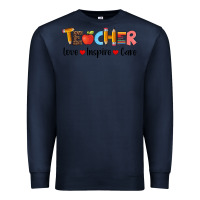 Navy teacher love inspıre care wıth  and pen Premium Sweatshirt - Artiststas