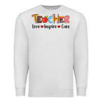 Oatmeal Heather teacher love inspıre care wıth  and pen Premium Sweatshirt - Artiststas