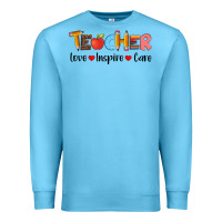 Ocean Blue teacher love inspıre care wıth  and pen Premium Sweatshirt - Artiststas