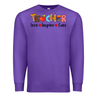 Purple teacher love inspıre care wıth  and pen Premium Sweatshirt - Artiststas