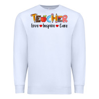 White teacher love inspıre care wıth  and pen Premium Sweatshirt - Artiststas