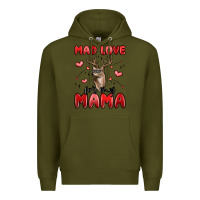 Army Green mad love for my mama Premium Hoodie - MaliasSmallBusiness