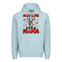 Blue Mist mad love for my mama Premium Hoodie - MaliasSmallBusiness