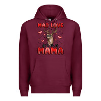 Burgundy mad love for my mama Premium Hoodie - MaliasSmallBusiness