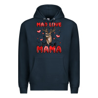Navy mad love for my mama Premium Hoodie - MaliasSmallBusiness