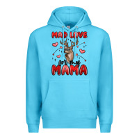 Ocean Blue mad love for my mama Premium Hoodie - MaliasSmallBusiness