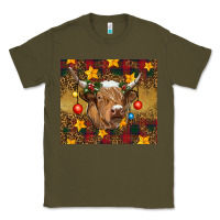 Army Green christmas highland cow tumbler Classic Tee - RanaPortraitStore