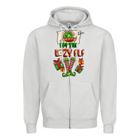 Dove Grey im the lazy elf Zipper Hoodie - FaDigitalArtStudio