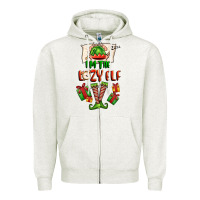 Oatmeal Heather im the lazy elf Zipper Hoodie - FaDigitalArtStudio
