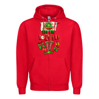 Red im the lazy elf Zipper Hoodie - FaDigitalArtStudio