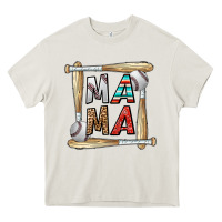 Cream baseball mama Heavy Core Tee - CowhideDigitalArt