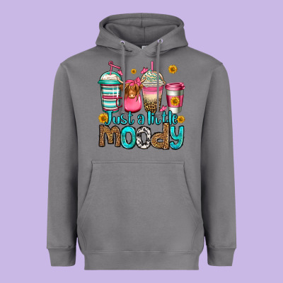 Just A Little Moody Coffee Cups Heavyweight Hoodie Designed By Jasminsmagicworld