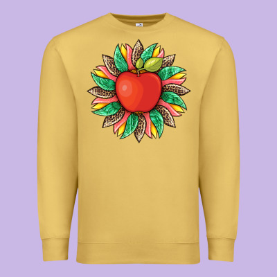 Teacher Apple And Sunflower With Leopard And Tooled Leather Premium Sweatshirt Designed By Artiststas