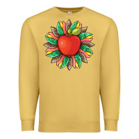 Antique Gold teacher apple and sunflower with leopard and tooled leather Premium Sweatshirt - Artiststas