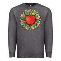 Charcoal Heather teacher apple and sunflower with leopard and tooled leather Premium Sweatshirt - Artiststas