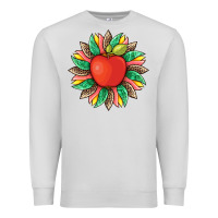 Dove Grey teacher apple and sunflower with leopard and tooled leather Premium Sweatshirt - Artiststas