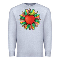 Heather Grey teacher apple and sunflower with leopard and tooled leather Premium Sweatshirt - Artiststas