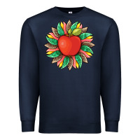 Navy teacher apple and sunflower with leopard and tooled leather Premium Sweatshirt - Artiststas