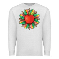 Oatmeal Heather teacher apple and sunflower with leopard and tooled leather Premium Sweatshirt - Artiststas