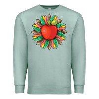 Seafoam teacher apple and sunflower with leopard and tooled leather Premium Sweatshirt - Artiststas