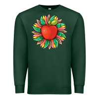 Sports Green teacher apple and sunflower with leopard and tooled leather Premium Sweatshirt - Artiststas