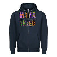 Navy Mama Tried Zipper Hoodie - CowhideDigitalArt