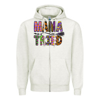 Oatmeal Heather Mama Tried Zipper Hoodie - CowhideDigitalArt