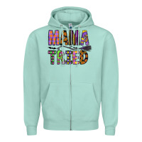 Seafoam Mama Tried Zipper Hoodie - CowhideDigitalArt