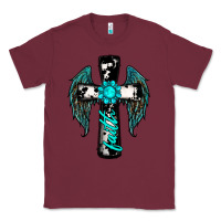 Burgundy cross faith gemstone wings Classic Tee - RanaPortraitStore