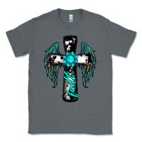 Charcoal Heather cross faith gemstone wings Classic Tee - RanaPortraitStore