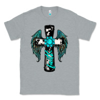 Heather Grey cross faith gemstone wings Classic Tee - RanaPortraitStore